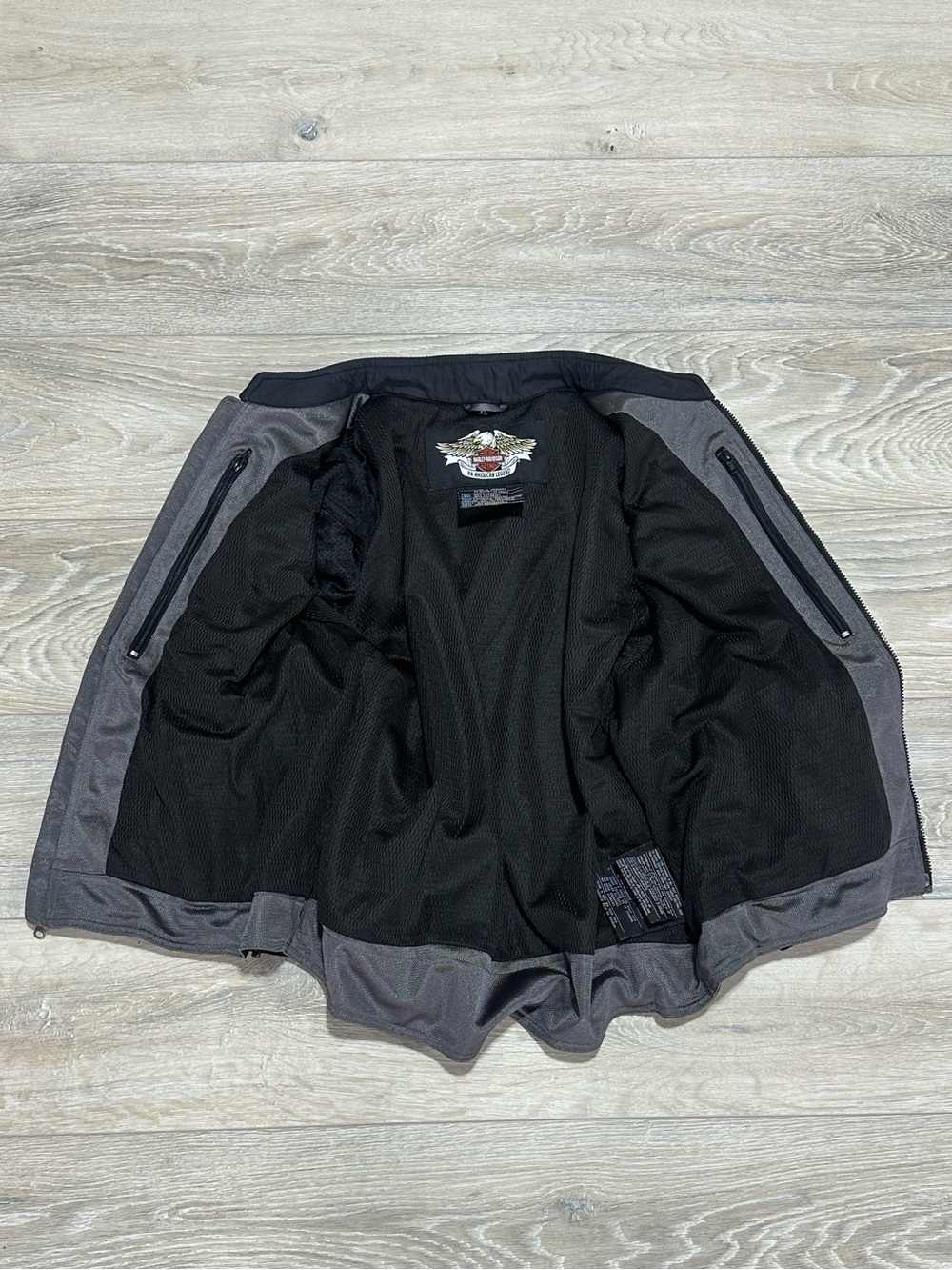 Harley-Davidson Mesh Armored Riding Jacket XL Gray Black Orange CE Armor - Picture 11 of 16